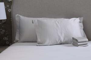 Pan Home Ritzy Organic Cotton Sateen S/2 Pillow Case Silver 50x75cm
