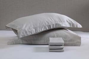 Pan Home Ritzy Organic Cotton Sateen S/2 Pillow Case Silver 50x90cm