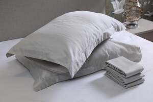 Pan Home Ritzy Organic Cotton Sateen S/2 Pillow Case Silver 50x90cm