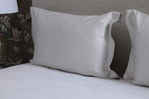 Pan Home Ritzy Organic Cotton Sateen S/2 Pillow Case Silver 50x90cm