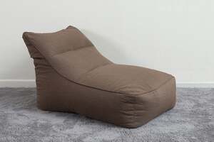 Pan Home Sami Bean Bag With Foot Rest Brown 90x70x70cm