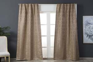 Pan Home Salma Dimout Curtain Pair Dark Brown 135x240cm