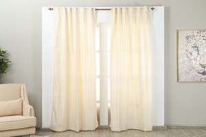 Pan Home Hartley Curtain Pair Ivory 140x240cm