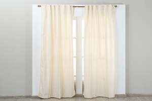 Pan Home Hartley Curtain Pair Ivory 140x240cm