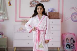 Pan Home Princess Bathrobe 7-8 Yrs Pink