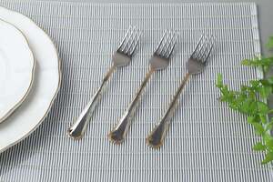 Pan Home Exquisite S/3 Table Fork Silver and Gold