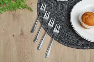 Pan Home Pearl S/4 Cake Fork Silver