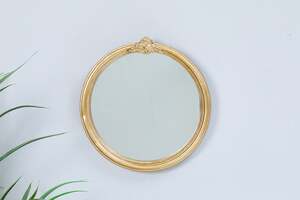 Pan Home Round Mirror Wall Decor Gold D30cm