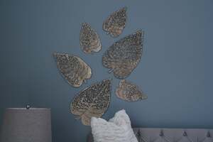 Pan Home Croton Leaf Wall Decor Silver 51x30cm