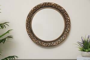 Pan Home Alex Wall Decor Mirror D66cm- Black and Gold