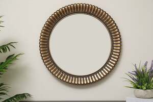 Pan Home Brett Wall Decor Mirror D75cm- Black and Gold