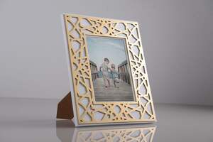 Pan Home Mashrabiya Photo Frame 4x6 Inch White/gold