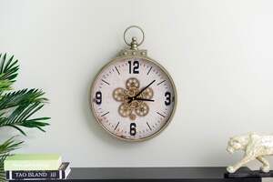 Pan Home Doncik Gear Clock English Grey D46x70cm