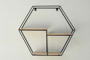 Pan Home Dranad Hexagon Metal Shelf Natural 48x10x42cm