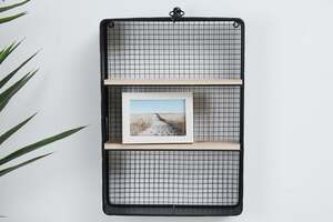 Pan Home Chuck Rectangular Wall Shelf Black/natural 48x10x36cm