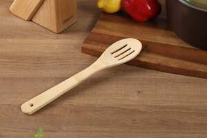 Pan Home Bamboo Slotted Spoon Natural 30cm