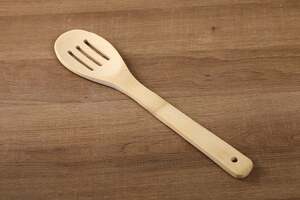 Pan Home Bamboo Slotted Spoon Natural 30cm