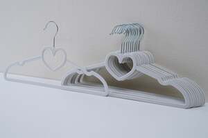 Pan Home Heart S/10 Cloth Hanger White 42x23cm