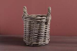 Pan Home Athena Round Basket Extra Small Grey Dia20x28hcm