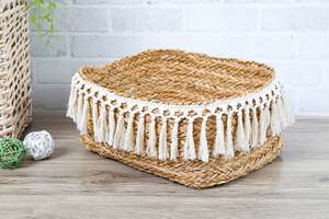 Pan Home Arrow Seagrass Storage Basket Natural 34x30x17cm