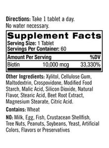 NATROL Biotin Maximum Strength Dietary Supplement - 60 Tablets
