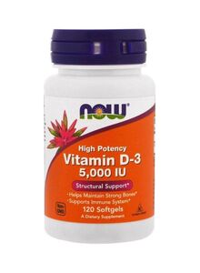 Now Foods High Potency Vitamin D-3 5000IU - 120 Soft Gels