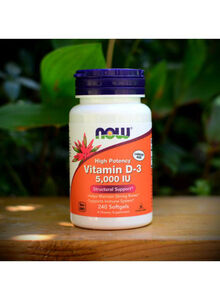 Now Foods Vitamin D-3 5,000 IU, High Potency, Structural Support -120 Softgels