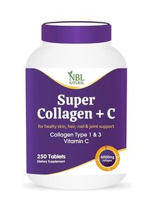 NBL Natural Super Collagen With Vitamin C for Hair, Skin, Nails & Joints – 6000MG - 250 Tablets