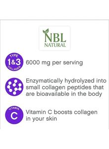 NBL Natural Super Collagen With Vitamin C for Hair, Skin, Nails & Joints – 6000MG - 250 Tablets