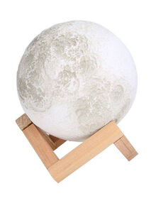Generic 3D LED Moon Night Table Lamp White 15centimeter