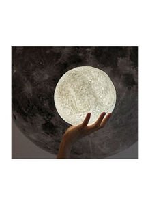 Generic 3D Printed LED Moon Lamp White/Yellow 13centimeter