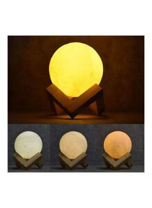 Generic 3D Printed LED Moon Light Lamp White/Yellow/Orange 15centimeter