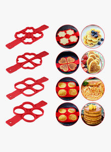 Generic 4-Slot Pancake Mold Red 16x4x10centimeter