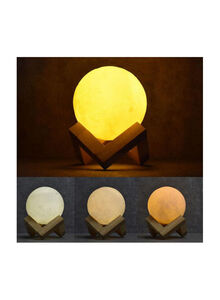 Generic 3D Printed LED Moon Light Lamp White/Yellow 15centimeter