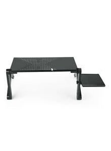 Generic Adjustable Folding Laptop Table With Desk Tray Black