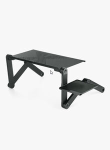 Generic Adjustable Folding Laptop Table With Desk Tray Black