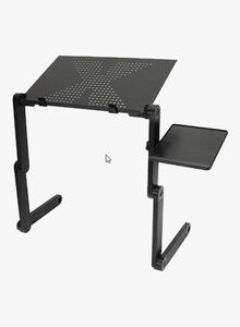 Generic Adjustable Folding Laptop Table With Desk Tray Black