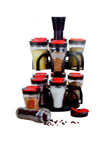 Generic 12-Piece Dania Spice Rack Set Black 15centimeter