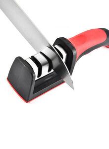 CYTHERIA 3 Stage Knife Sharpener Black/Red 21x5x5.7centimeter