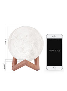 CYTHERIA 3D Print Moon LED Lamp With Stand White 8centimeter