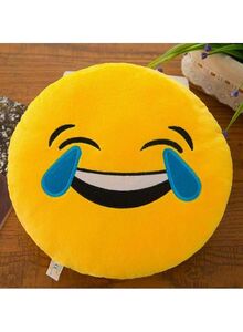 Generic Cute Happy And Crying Tears Emoji Throw Pillow Yellow