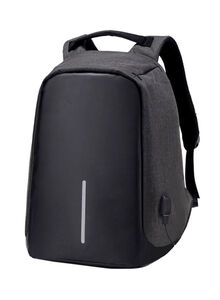 Generic Anti Theft Back Pack With USB Charging Port Black