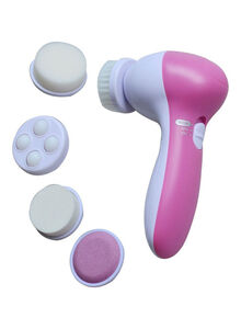 Generic Facial Wash And Massager Kit Pink/White/Beige