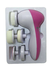 Generic Facial Wash And Massager Kit Pink/White/Beige