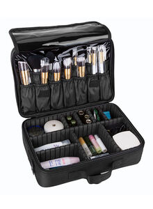 TGGT Makeup Brushes And Cosmetics Travel Organizers Black