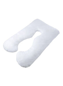 Generic U-Shaped Full Body Pregnancy Cotton Pillow Cotton White