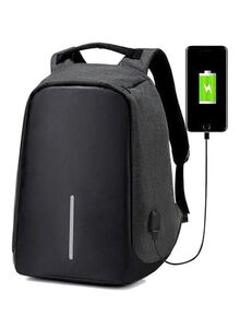 Generic Anti Theft Laptop Backpack With USB Charger Port Black