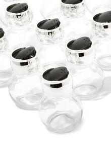 Generic 16-Piece Spice Rack Set Black/Clear/Silver standard