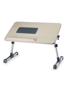 Generic Laptop Table With Cooling Fan Brown/ Silver