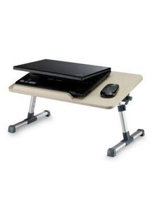 Generic Adjustable Folding Laptop Table With USB Cooling Fan Silver